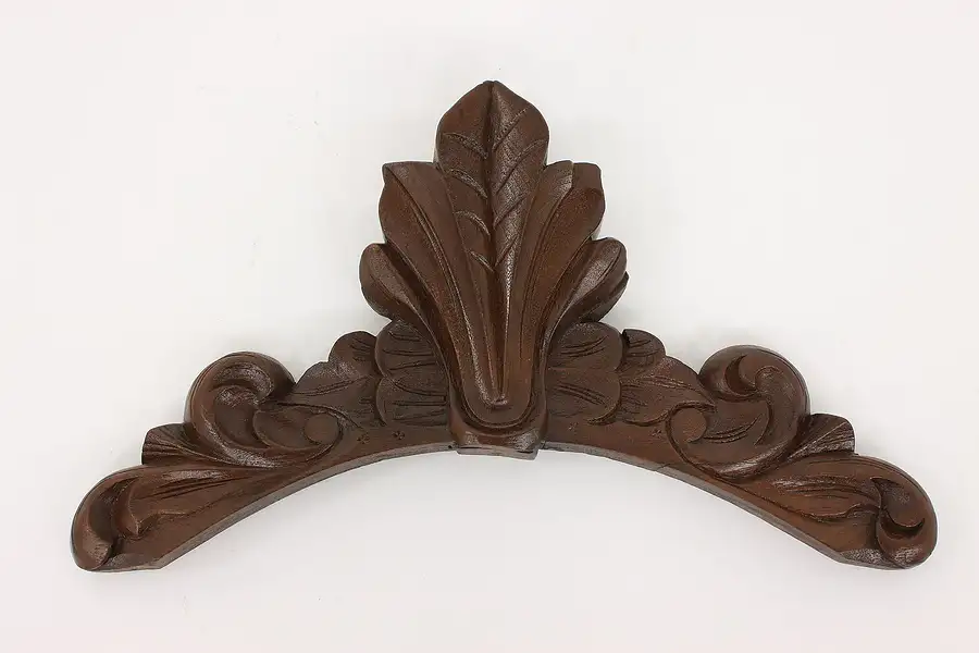 Main image of Victorian Architectural Salvage Carved Walnut Antique Crest Fragment