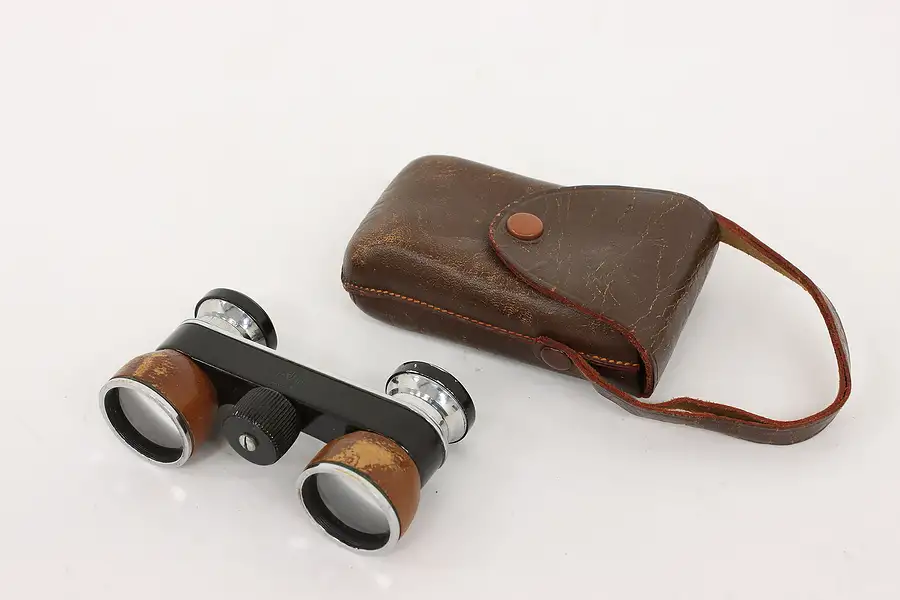 Main image of Traditional Vintage Opera Glasses & Leather Case, Pride Japan