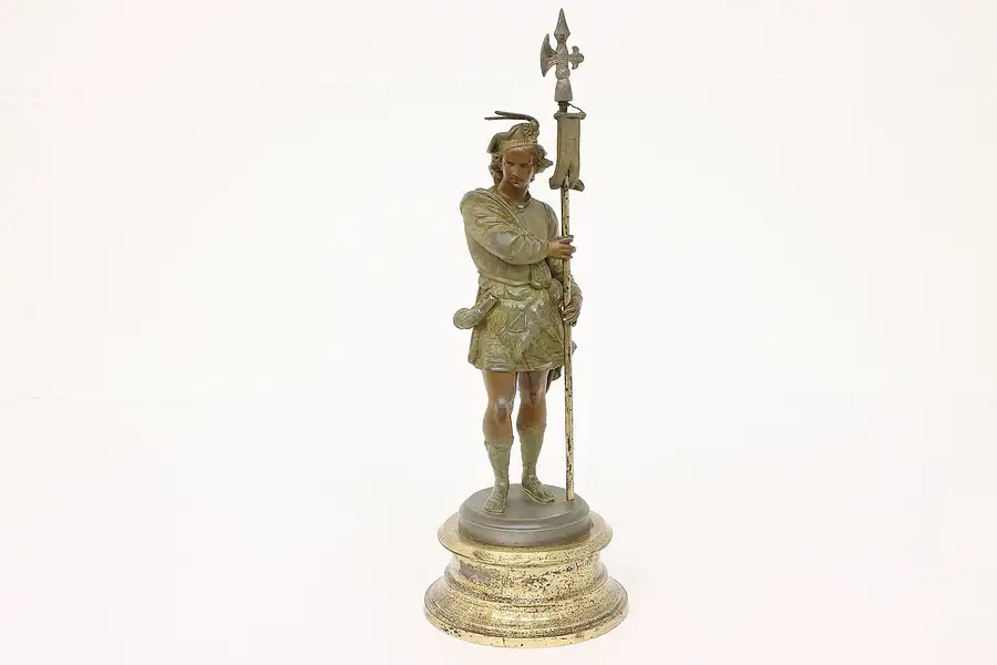 Main image of Renaissance Sculpture Antique Guard & Pole Arm Statue