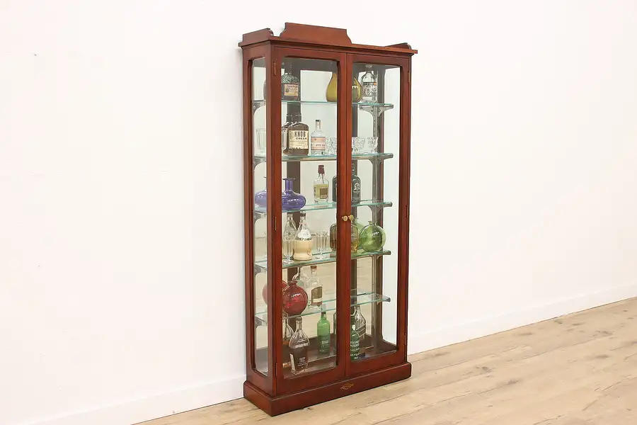 Main image of Victorian Antique Cherry Store Display Case, Bar or Collector Cabinet