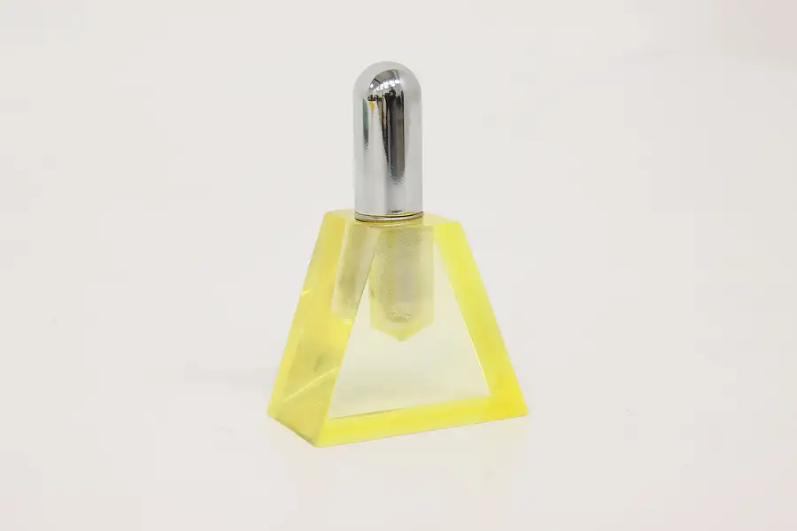 Main image of Art Deco Vintage Yellow Lucite Triangle Lighter, Strikealite