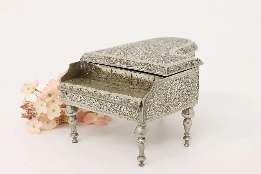 Main image of Swiss Antique Miniature Piano Music & Jewelry Box, Thorens