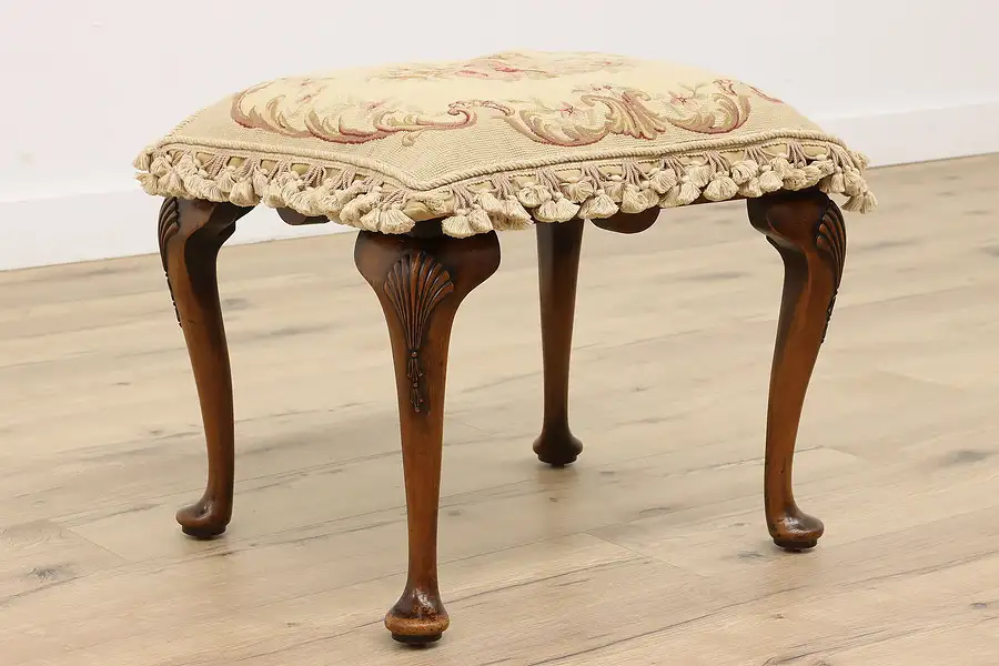 Main image of Georgian Design Antique Footstool, Ottoman or Bench, Petit Point