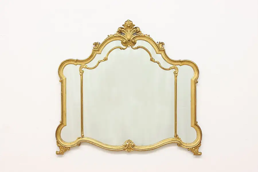 Main image of Italian Piedmont Antique Carved Gilt Wall or Mantel Mirror