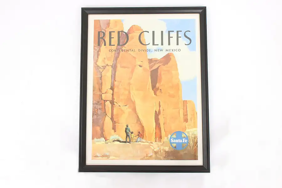 Main image of Red Cliffs Santa Fe Railroad Vintage Travel Poster, Elms 26"