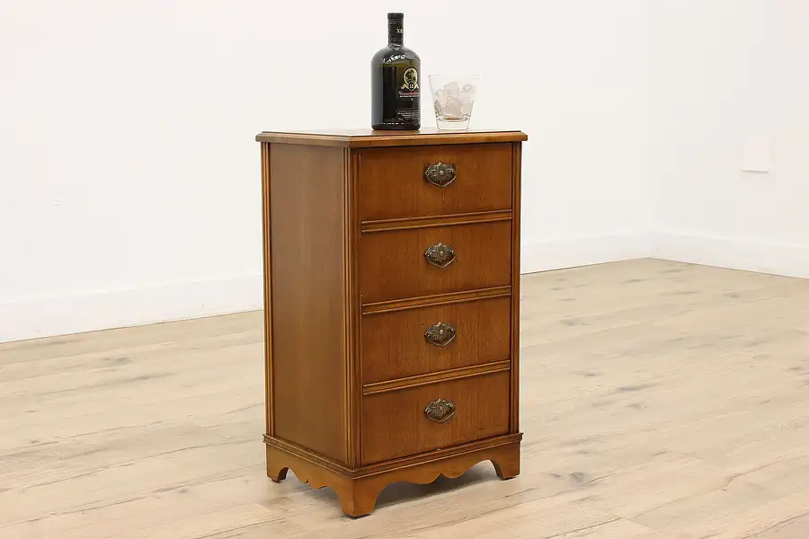 Main image of Traditional Vintage Mahogany Spinning Chairside Bar Cabinet