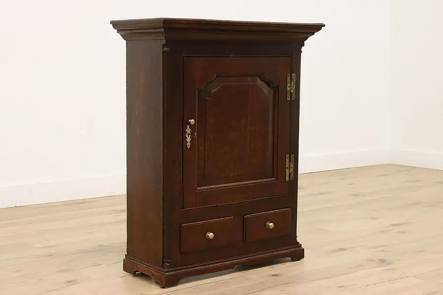 Main image of Georgian Antique 1700s Oak Tobacco Cupboard or Medicine Cabinet