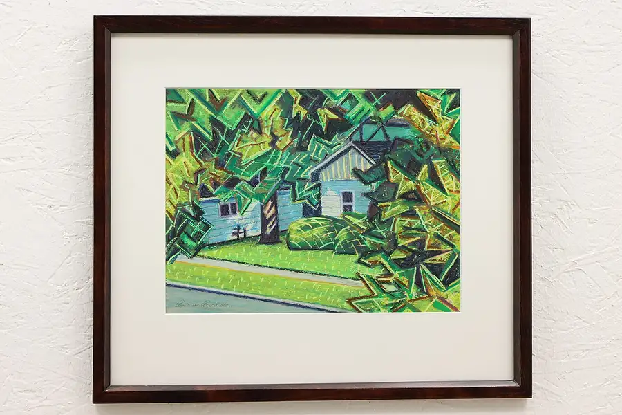 Main image of Houses in Spring Original Oil Pastel Painting Bodden 20.5"