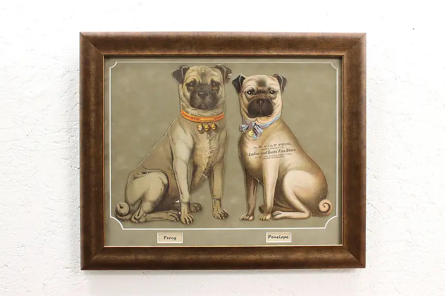 Main image of Pug Dog Advertisement Antique Prints Montage 24"