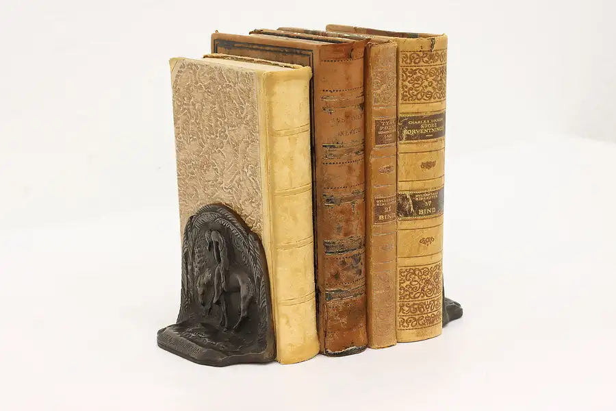 Main image of End of The Trail Cast Iron Sculpture Pair of Bookends after Fraser