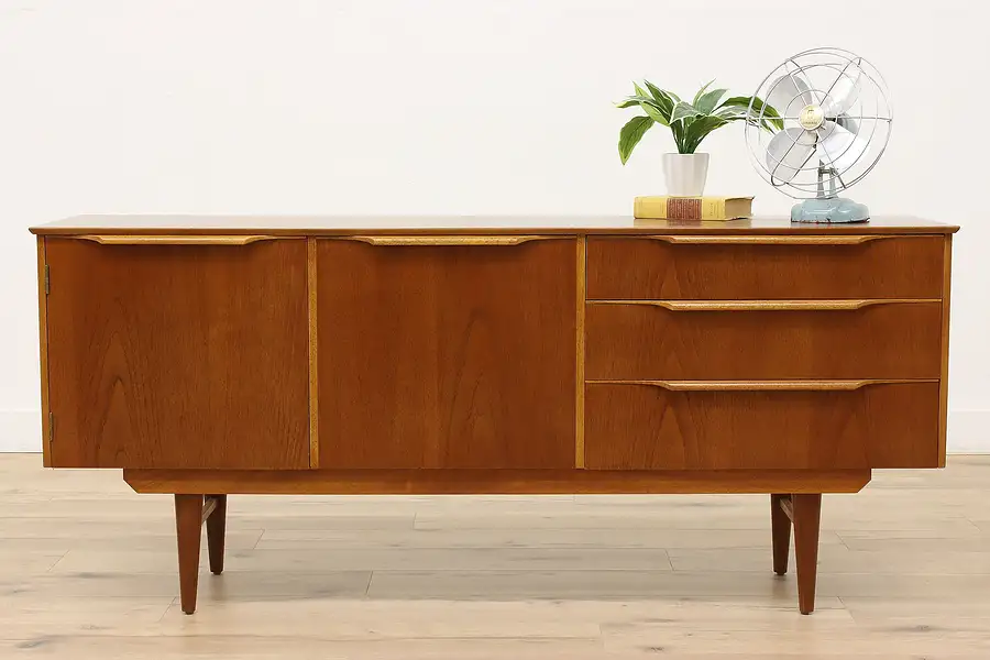 Main image of Midcentury Modern Vintage Teak Credenza, Sideboard, Bar, or TV Console