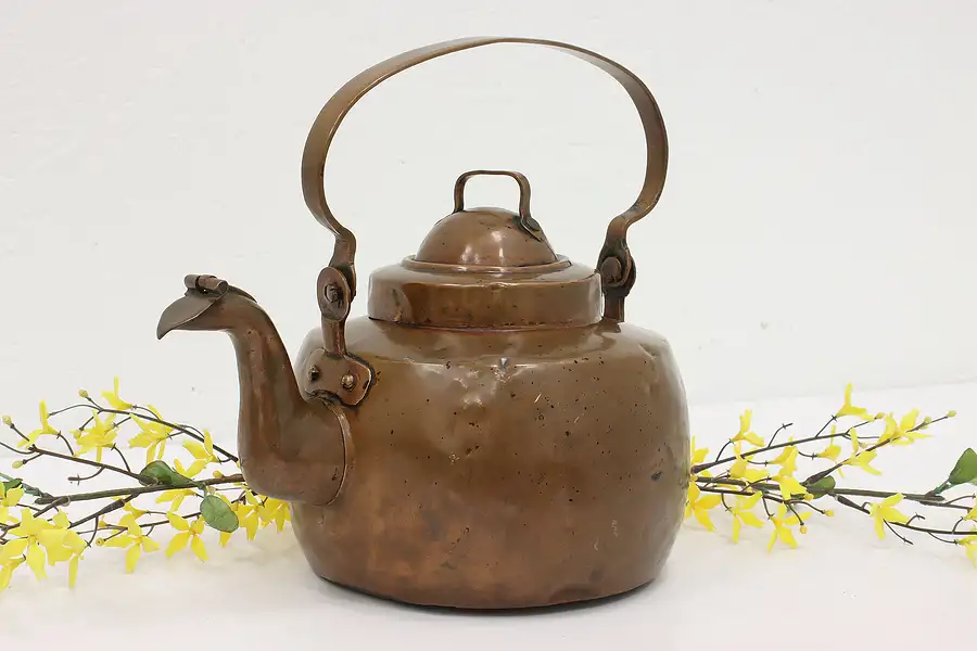 Main image of Farmhouse Antique Copper Tea Kettle or Pot