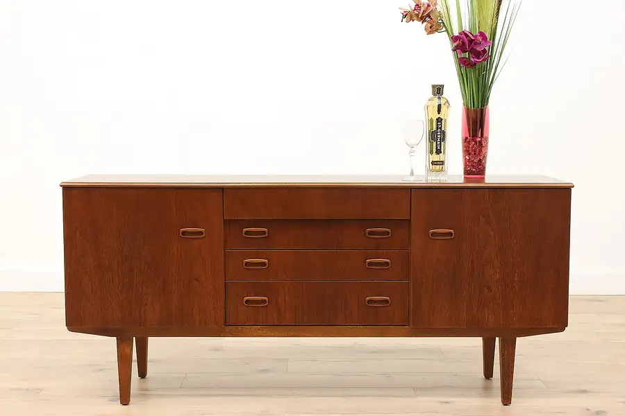 Main image of Midcentury Modern Vintage Teak Credenza, Sideboard, Bar, or TV Console