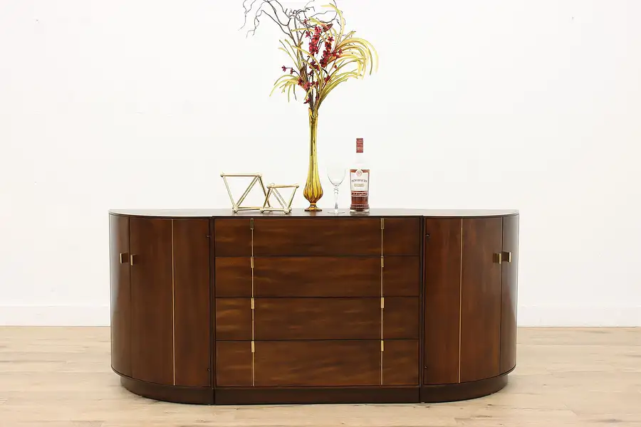 Main image of Midcentury Modern Vintage 3 Pc Office Credenza or Sideboard Set Hickory