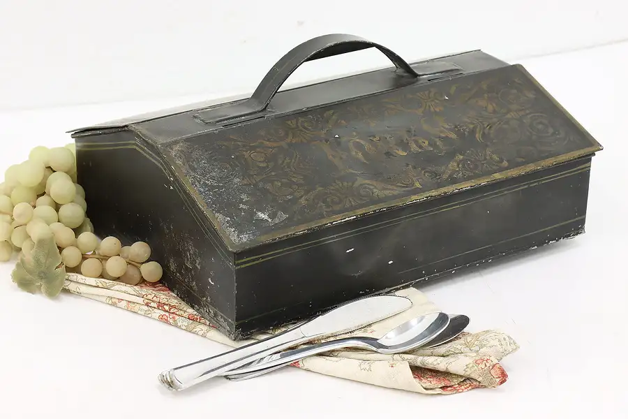 Main image of Victorian Farmhouse Antique Knife & Fork Utensil Box Pat 1865