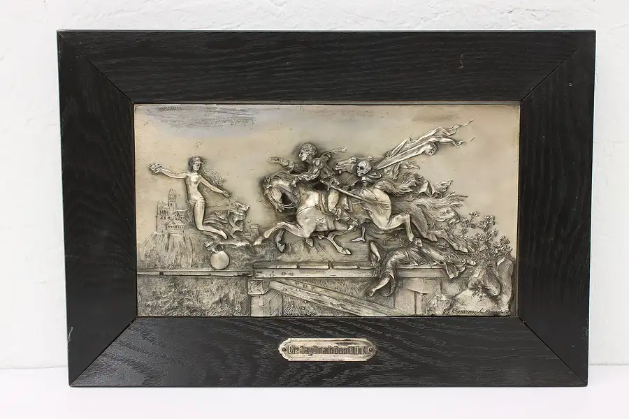 Main image of German Antique "The Pursuit of Happiness" Embossed Wall Plaque