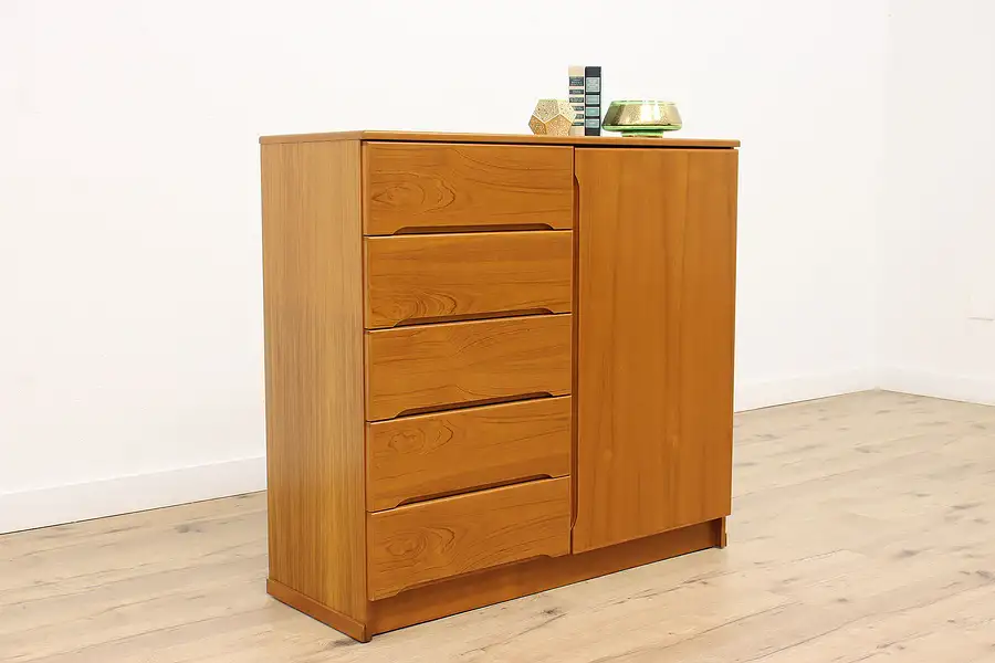 Main image of Midcentury Modern Vintage Danish Teak Chifferobe, Wardrobe, Tall Chest