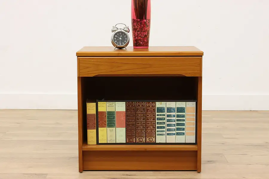 Main image of Midcentury Modern Vintage Danish Teak Nightstand, End or Side Table