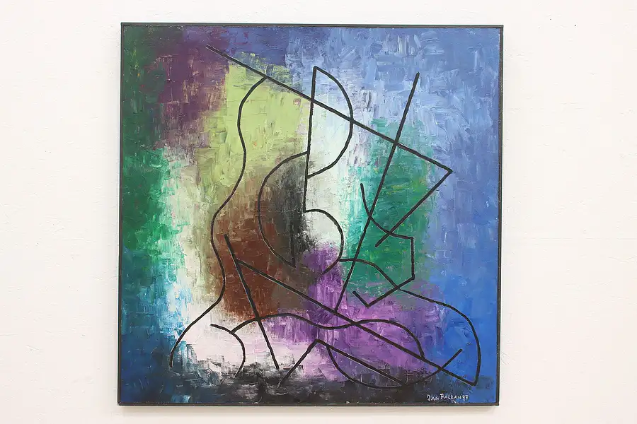 Main image of Danish Contemporary Abstract Original Acrylic Painting, Paldan 44.5"