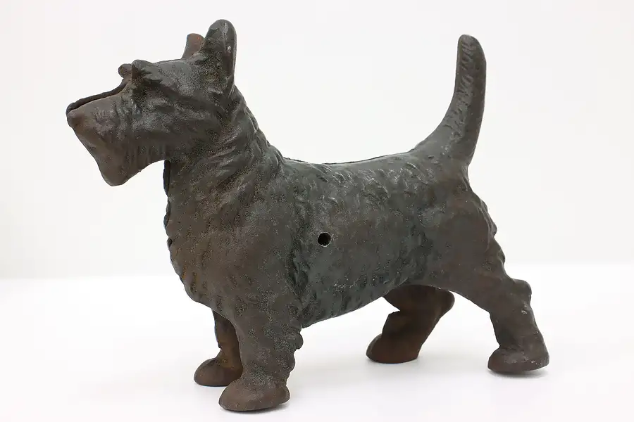 Main image of Farmhouse Antique Cast Iron Painted Scottish Terrier Dog Door Stop