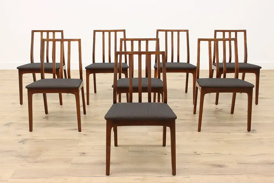 Main image of Set of 8 Danish Midcentury Modern 60s Vintage Walnut Dining Chairs