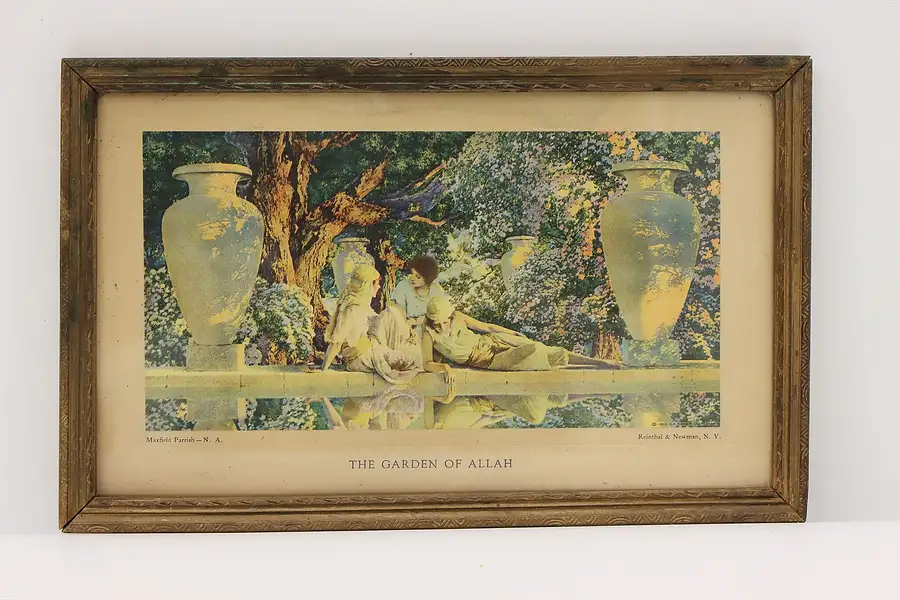 Main image of Art Deco "The Garden of Allah" Antique Art Print, Maxfield Parrish 11"