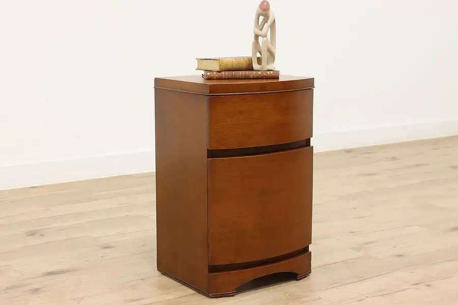 Main image of Midcentury Modern Vintage Walnut Nightstand, End or Side Table