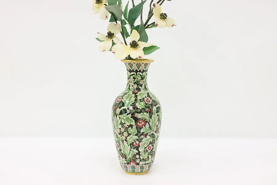 Main image of Chinese Cloisonne Traditional Vintage Inlaid Enamel Vase