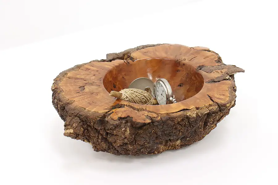 Main image of Live Edge Beech Tree Trunk Carved Free Form Bowl, New Zealand