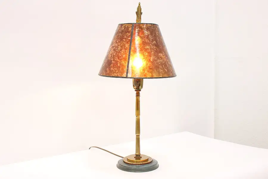 Main image of Art Deco Antique Office or Library Table Lamp, Mica Shade