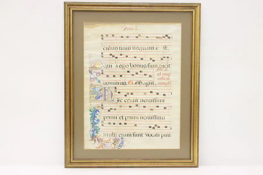 Main image of Music Manuscript 16th Century Antique Score, Hand Painted Vellum