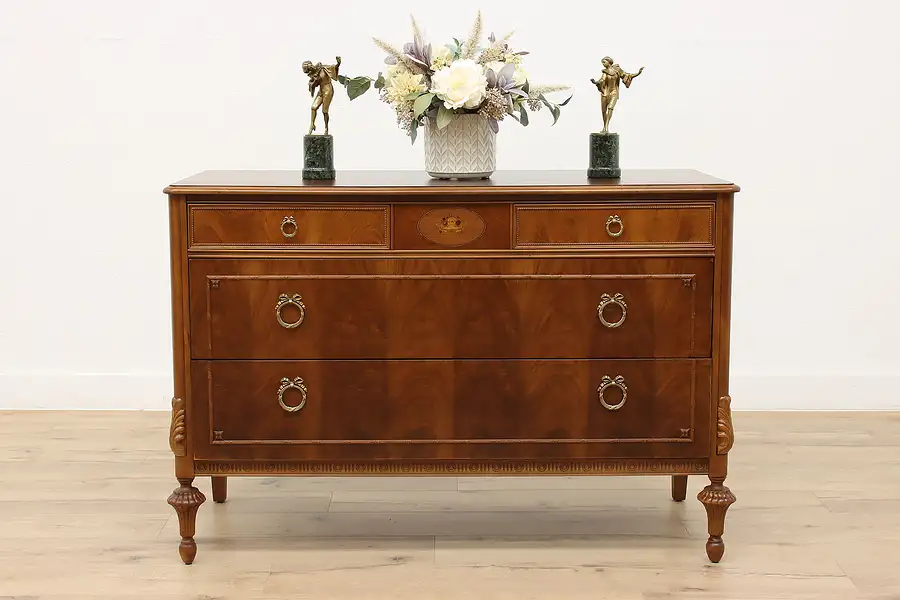 Main image of French Design Antique Walnut & Marquetry Dresser or Chest, Kiel