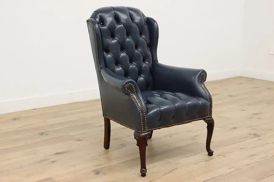 Main image of Traditional Georgian Design Vintage Tufted Leather Office Library Chair