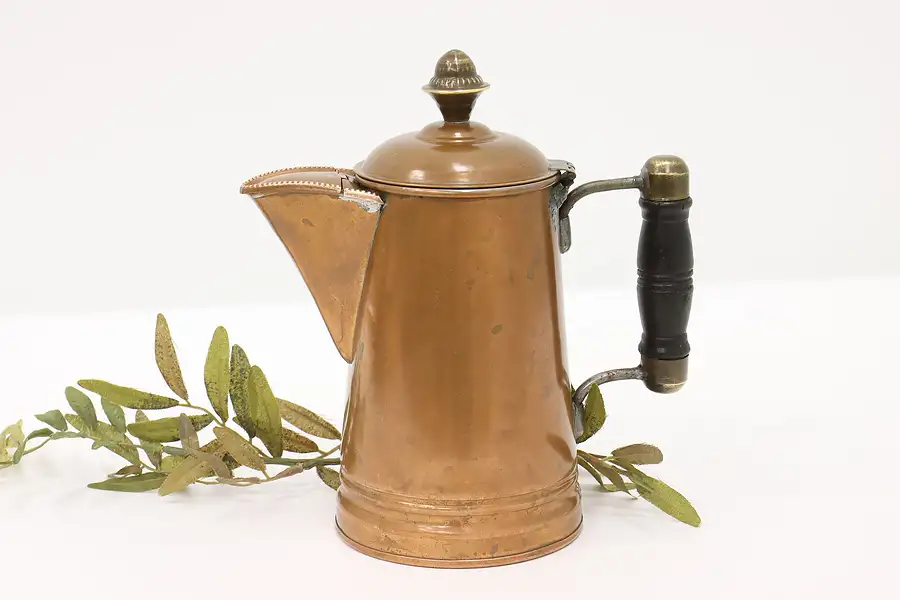 Main image of Farmhouse Antique Copper & Brass Coffee Pot or Tea Kettle