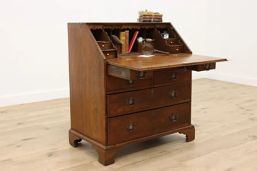 Main image of Georgian Antique 1790s Drop Front Office or Library Secretary Desk