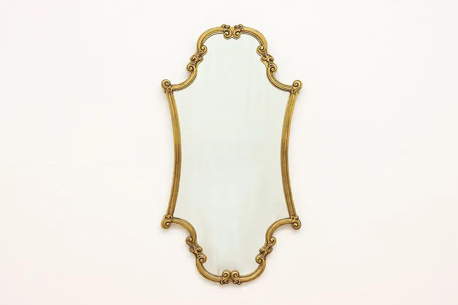 Main image of Victorian Design Vintage Gold Painted & Carved Bedroom Wall Mirror