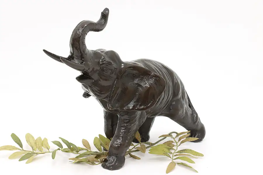 Main image of Antique 1900 Iron Elephant Sculpture or Statue