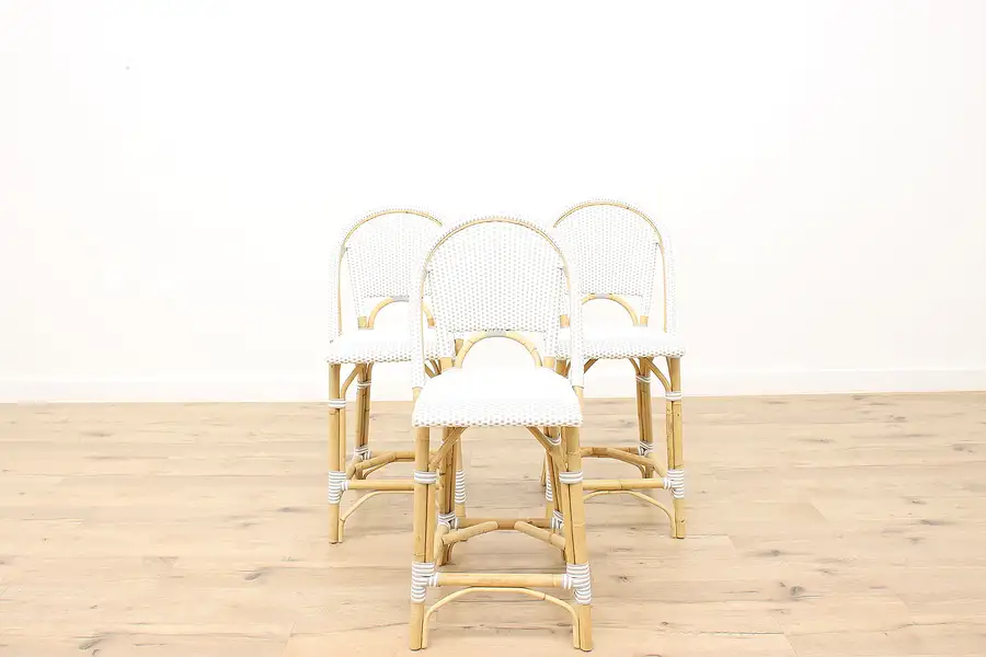 Main image of Set of 3 Bamboo and Rattan Barstools, Serena and Lily