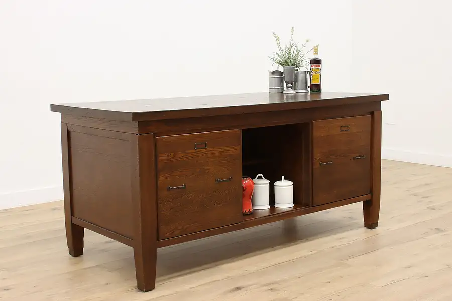 Main image of Arts & Crafts Mission Oak 1900 Store Counter Kitchen Island