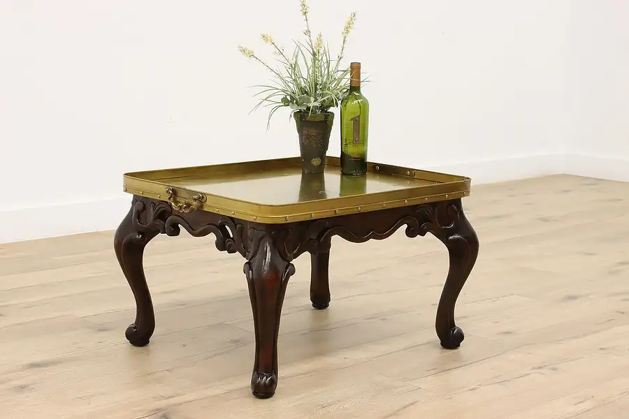 Main image of Vintage Georgian Design Brass Top Coffee Table