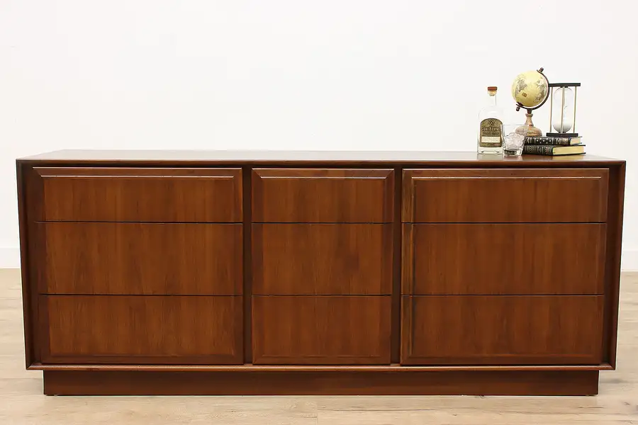 Main image of Midcentury Modern Vintage Walnut Dresser or Chest, TV Console Dillingham