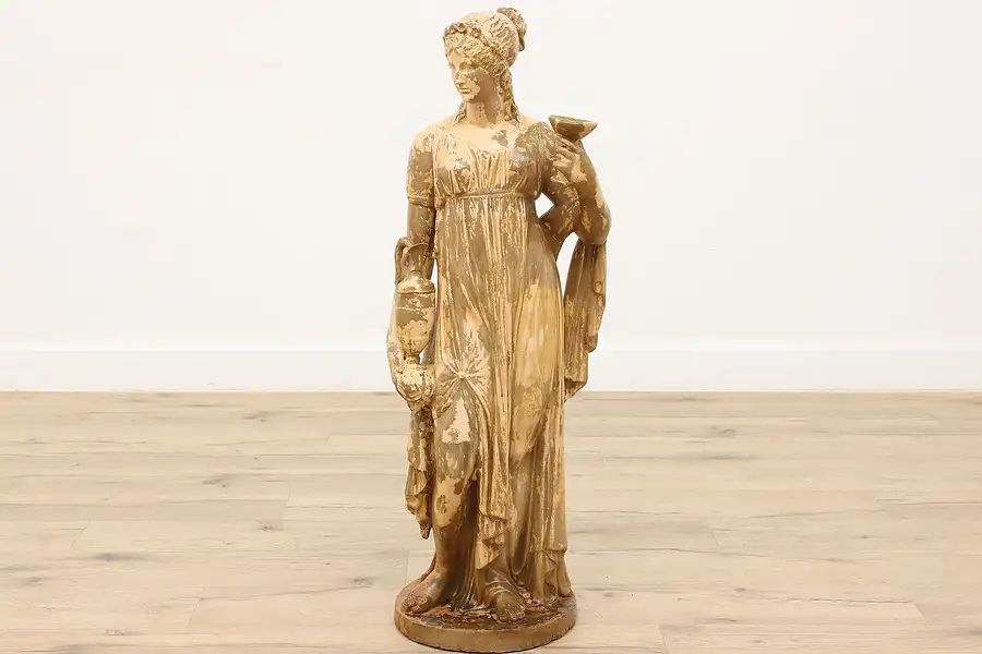 Main image of Roman Maiden with Water Classical Sculpture Antique Terra Cotta Statue