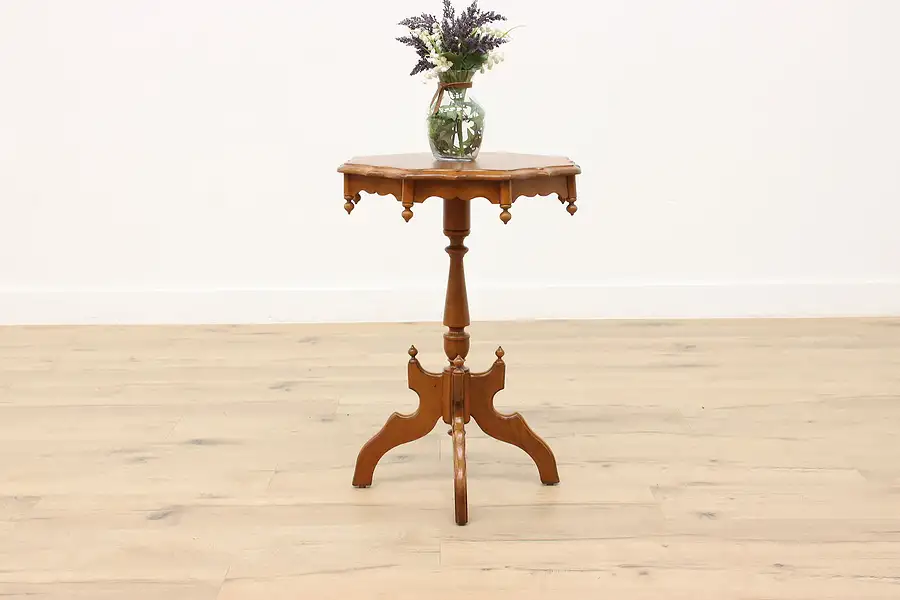 Main image of Victorian Walnut Antique Plant Stand, Lamp Table, Sculpture Pedestal