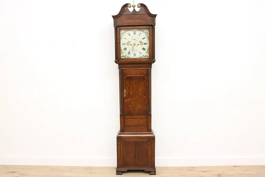 Main image of Georgian Antique 1825 Oak Welsh Tall Case Grandfather Clock