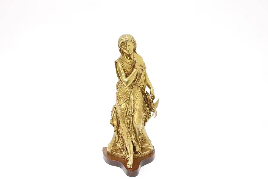 Main image of Classical Maiden & Doves Statue Antique Bronze Sculpture, Mage