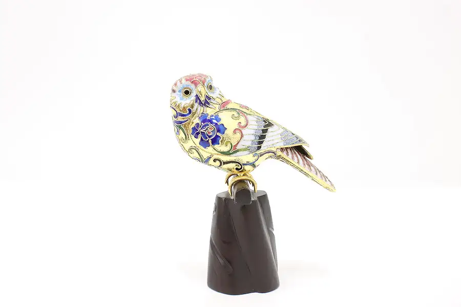 Main image of Cloisonne Enamel Chinese Bird Vintage Sculpture