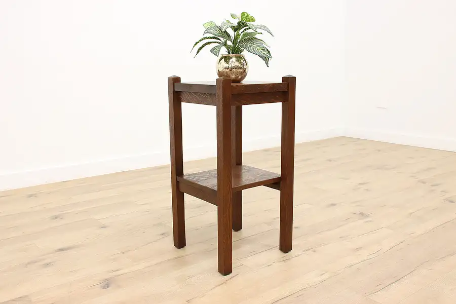 Main image of Mission Oak Arts, Crafts Antique Craftsman Plant Stand Sculpture Pedestal