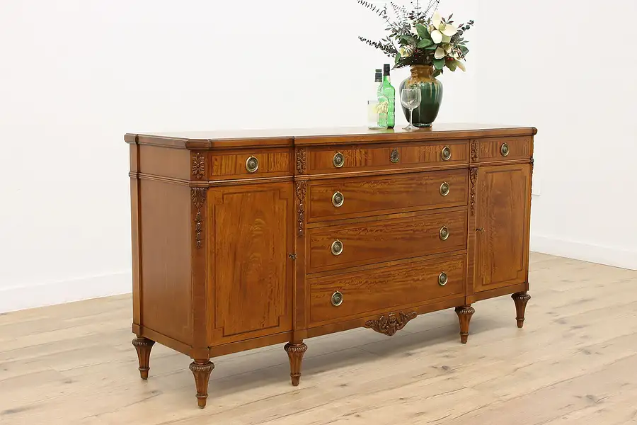 Main image of Satinwood & Mahogany Antique Buffet, Sideboard, Server, Widdicomb