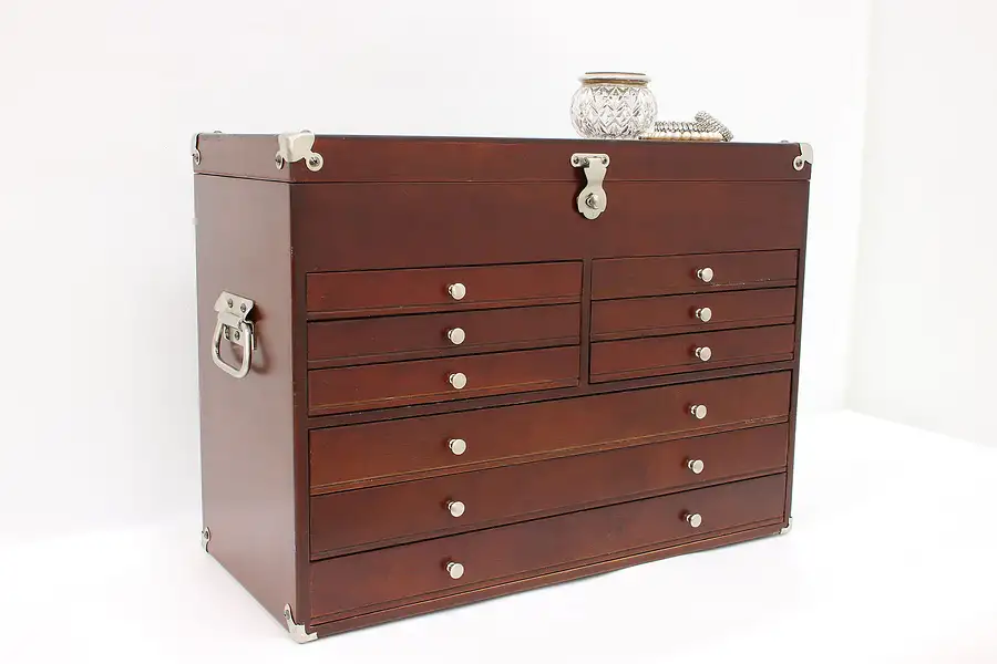 Main image of Jewelry or Collector Cabinet Mahogany Machinist Chest