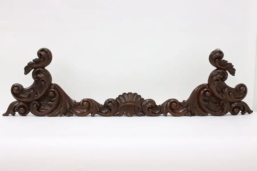 Main image of Italian Antique Architectural Salvage Carved Oak Crest Fragment